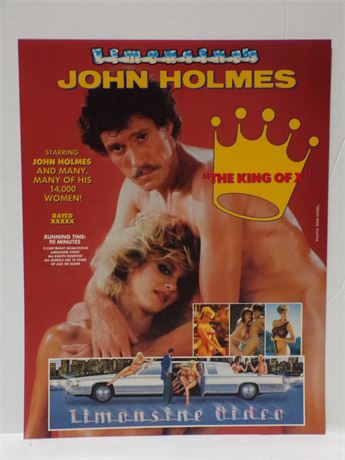 Limousine's John Holmes King of X 1988 Video Slick Ad Sheet ASO1-100