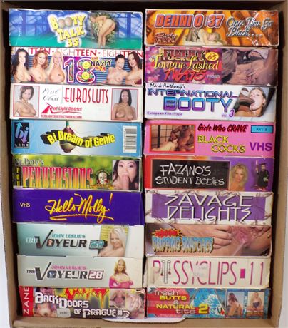 Hardcore Adult VHS - Assorted Lot of 18 Boxed Vintage Video Cassettes FULL-CASE-3