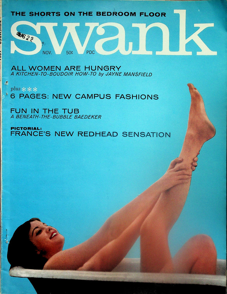 Swank Magazine  Suzanne Fun In The Tub! / Colette: France's New Redhead Sensation  November 1961  120625lmp