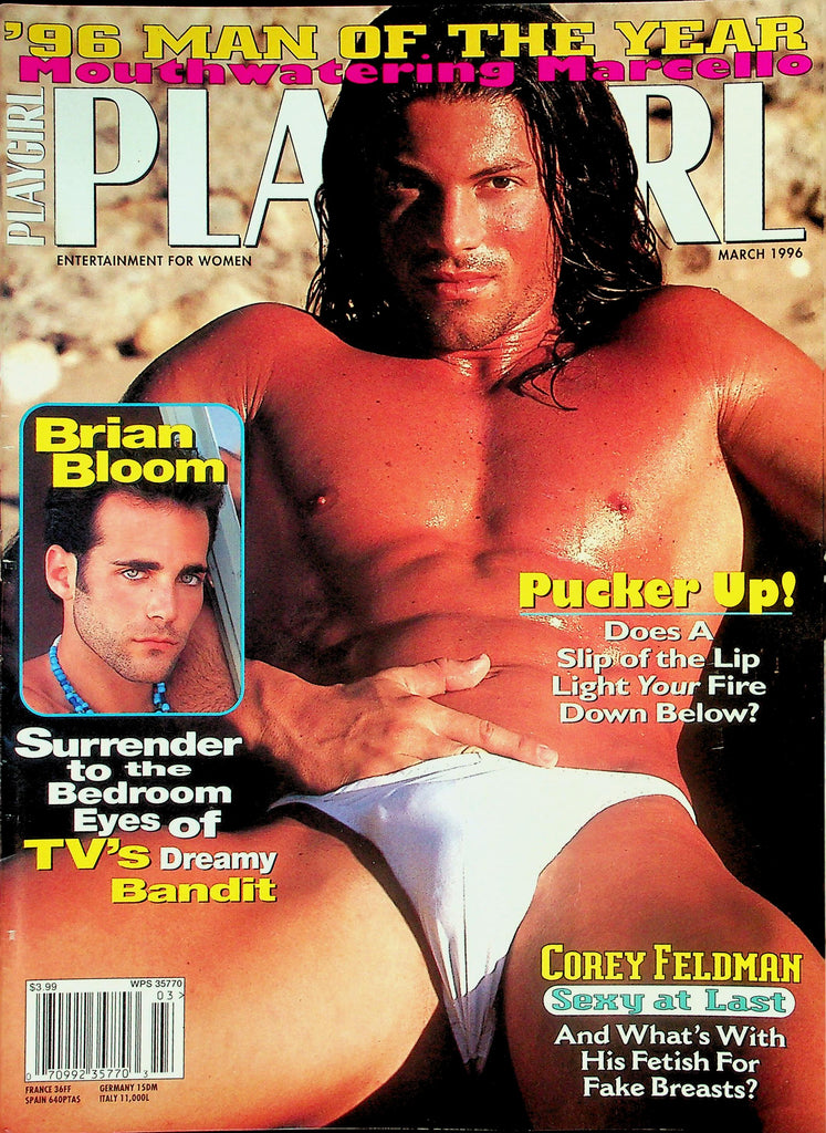 Playgirl Magazine  Man Of The Year Mouthwatering Marcello / Corey Feldman, Brian Bloom  March 1996      031826lmp