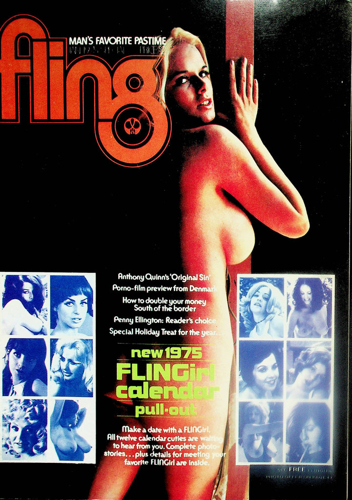 Fling Busty Magazine Roberta Pedon,  Penny Pontoons, Ruth Anderson  w/ Fling Girl Calendar  January 1975  110325lm-p