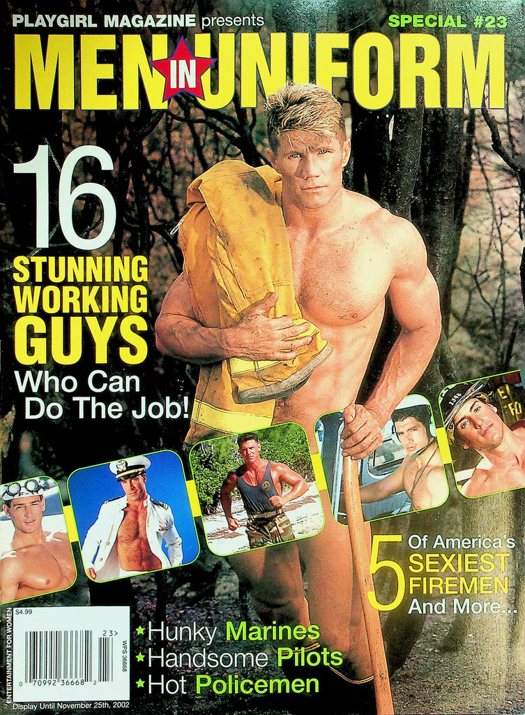 Playgirl Special Men In Uniform Magazine  Cover Guy Josef Myska Shows His Fire Power!  #23  2002  032126lmp