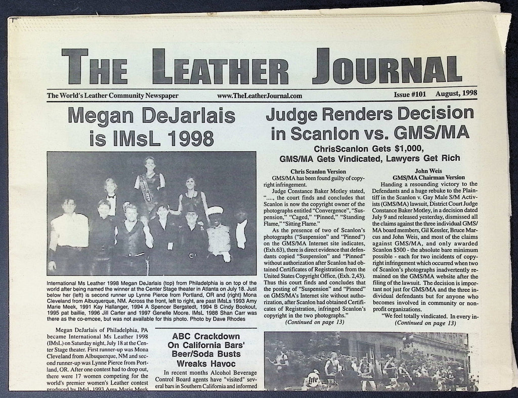 Leather Journal Newspaper Megan DeJarlais August 1998 Kink/BDSM 051826AKP-26