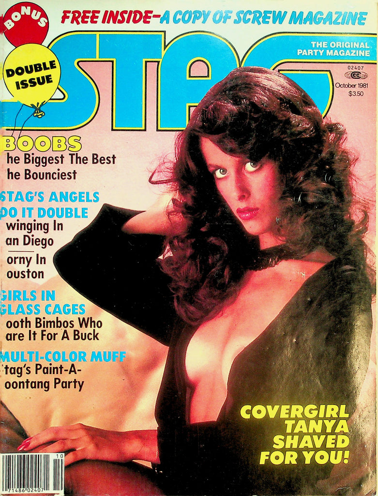 Stag Magazine  Covergirl Tanya - Free Copy Of Screw! - Double Issue  October 1981   031826lmp