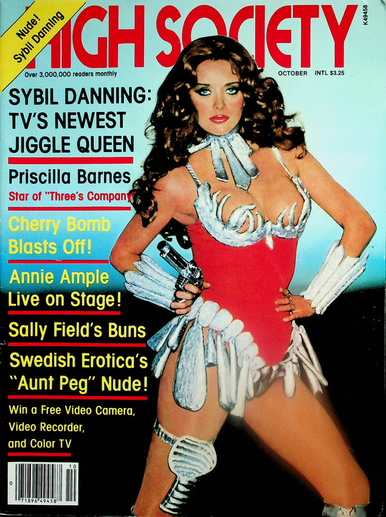 High Society Magazine  Covergirl Sybil Danning / Busty Cherry Bomb  October 1981   091325lm-p