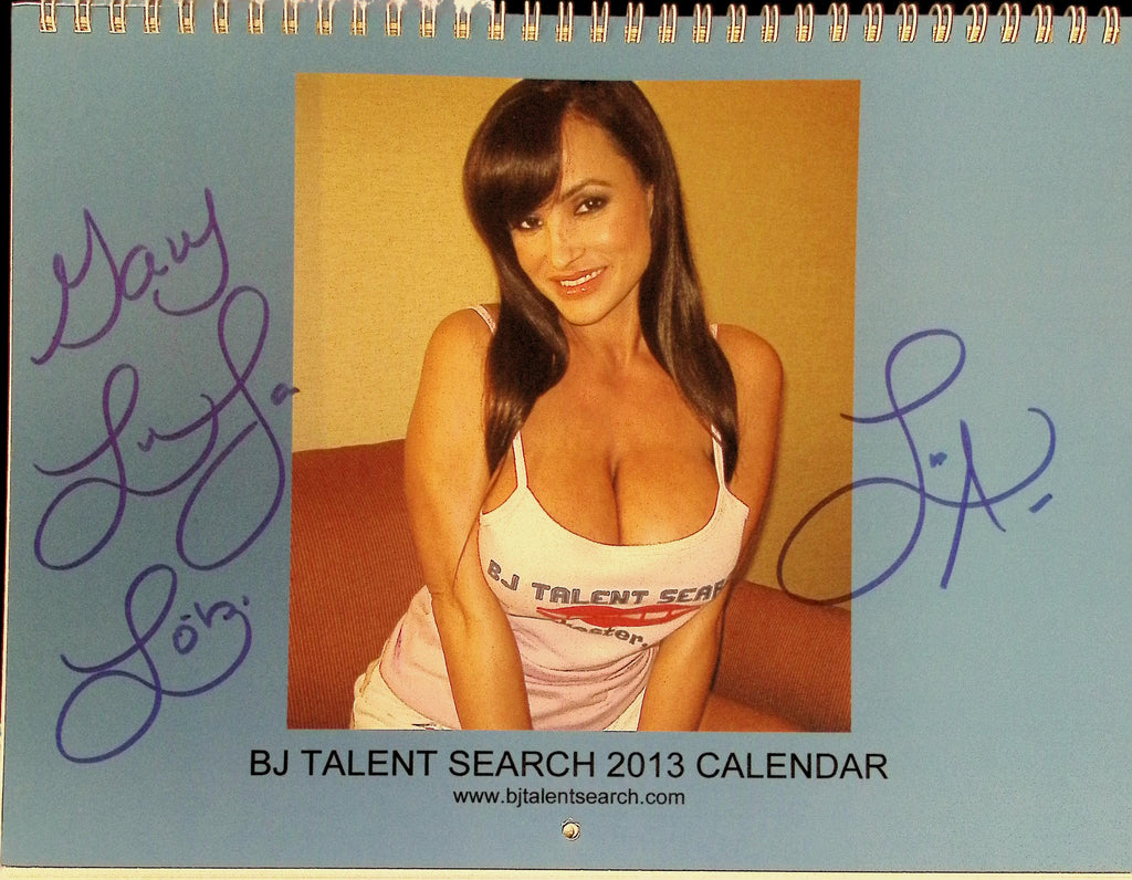Lisa Ann Autographed Cover and Inside BJ Talent Search 2013 Multiple Models 9x11" Spiral Calendar w/COA 123025AMP -VERSION 1-