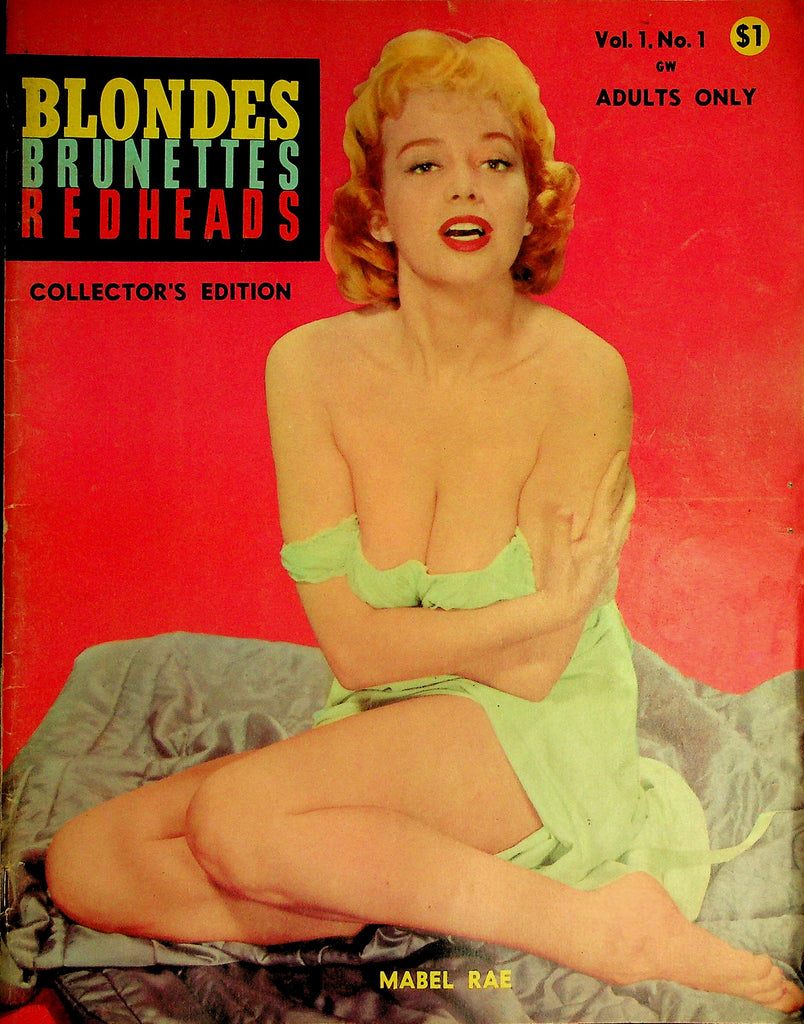 Blondes Brunettes Redheads Magazine  Covergirl Mabel Rae  vol.1 #1  1959  091926lmp-GSC