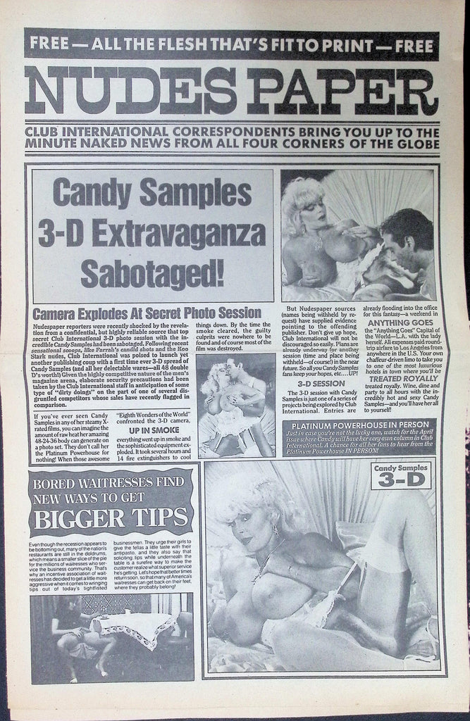 Nudes Paper Newspaper Candy Samples on Cover 1980's by Club International    092626LLP2