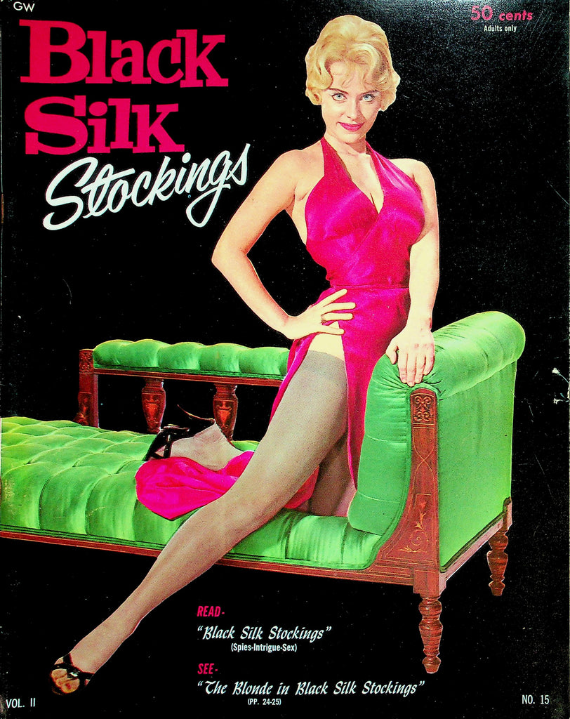 Black Silk Stockings Magazine  Jan Lee / The Blonde In Black Silk Stockings Sexy Shadow Shade  vol.2 #15  1960's     091926lmp-GSC