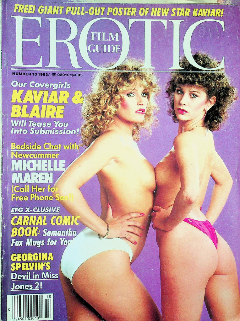 Erotic Film Guide Magazine   Kaviar & Blaire  w/Giant Pull-Out Of Kaviar  #10 1983      010226lmp