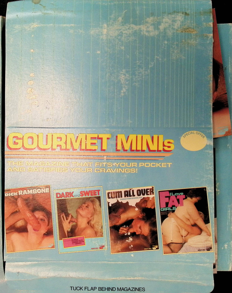 Gourmet Minis Display Box with 40 Booklets, 1980s Dick Rambone, Dark and Sweet, Cum All Over, Pocket Porn Issues #34-37    051225lm-p2