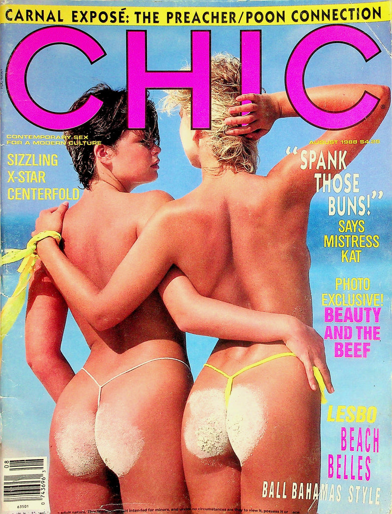 Chic Magazine Lesbo Beach Belles / Beauty And The Beef  August 1988  040426lmp