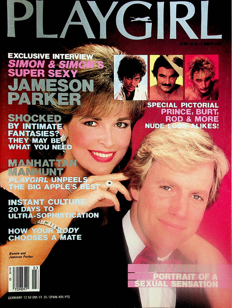 Playgirl Magazine  Simon & Simon's Super Sexy Jameson Parker / Boy George Sexual Sensation  March 1985      031225lm-p
