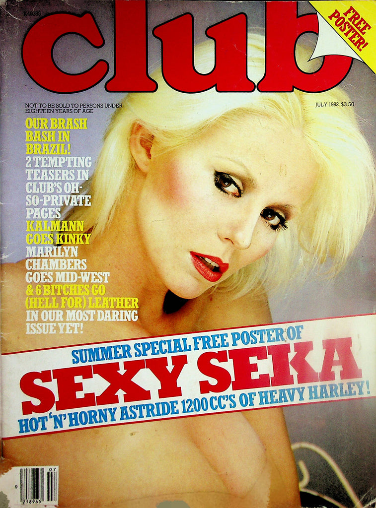 Club Magazine  Sexy Seka w/poster  July 1982   062824lm-p