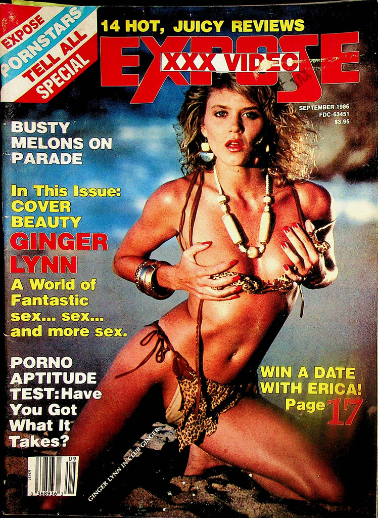 Expose XXX Video Magazine  Covergirl Ginger Lynn / Busty Wrestling Babes  September 1986  020625lm-p