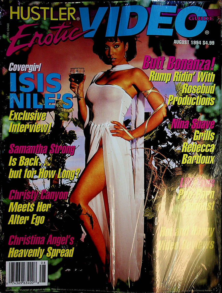 Hustler Erotic Video Guide Magazine  Covergirl Isis Niles / Christy Canyon/ Samantha Strong  August 1994  New   010324lm-p