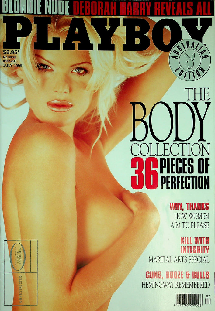 Playboy Australian Edition Magazine  The Body Collection 36 Pieces Of Perfection - Blondie Nude Deborah Harry Reveals All   July 1999     021826lmp