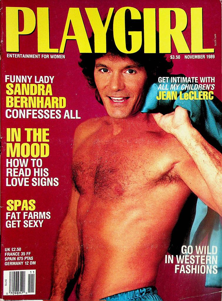 Playgirl Magazine   All My Children's Jean LeClerc / Sandra Bernhard  November 1989      121423lm-p