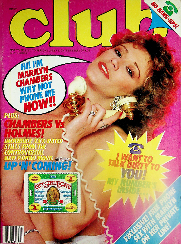 Club Magazine  Marilyn Chambers vs. John Holmes  July 1983   Paul Raymond    051724lm-p