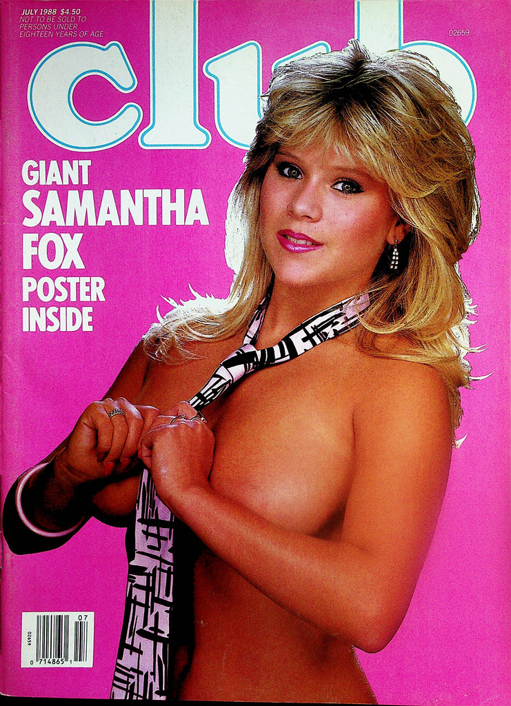 Club Magazine Covergirl Samantha Fox W Giant Poster July 1988 022125l club-magazine-covergirl-samantha-fox-w-giant-poster-july-1988-022125l