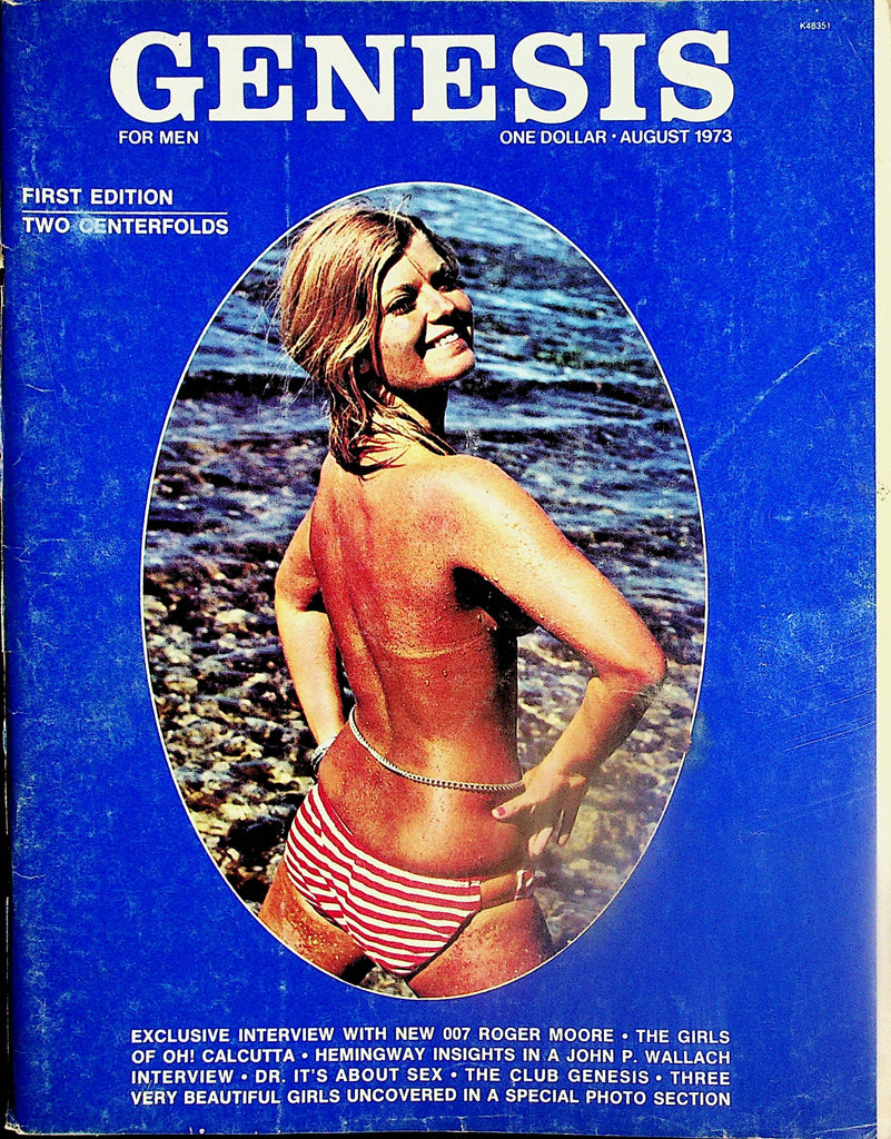 Genesis Magazine  Exclusive Interview With New 007 Roger Moore / 2 Centerfold Girls - First Edition August 1973     052824lm-p2