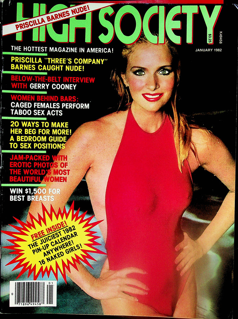 High Society Magazine  Priscilla Barnes Nude! / w/Calendar: Seka, Vanessa Del Rio and More!  January 1982   032624lm-p2