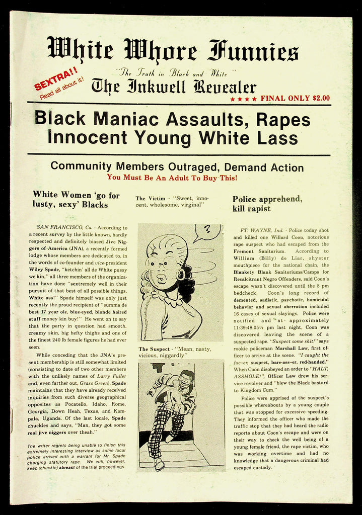 White Whore Funnies Adult Magazine No. 3 1979 The Inkwell Revealer 082426hrp-5