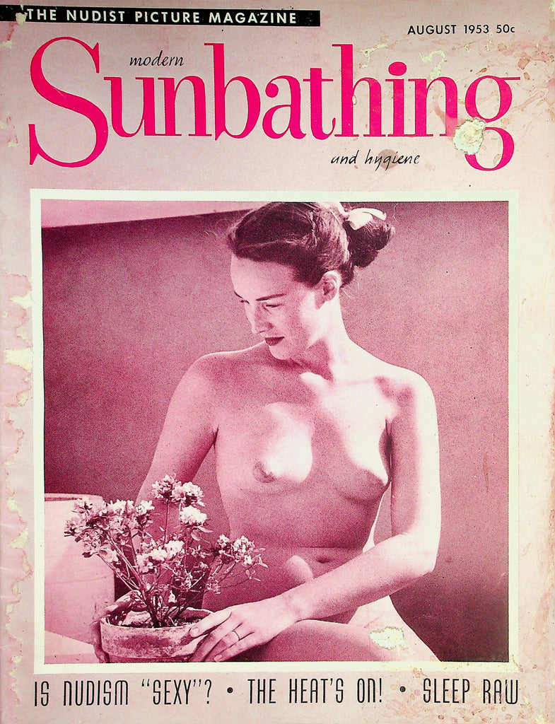 Modern Sunbathing and Hygiene Nudist Magazine  The Heats On! / Sleep Raw   August 1953    032626lmp