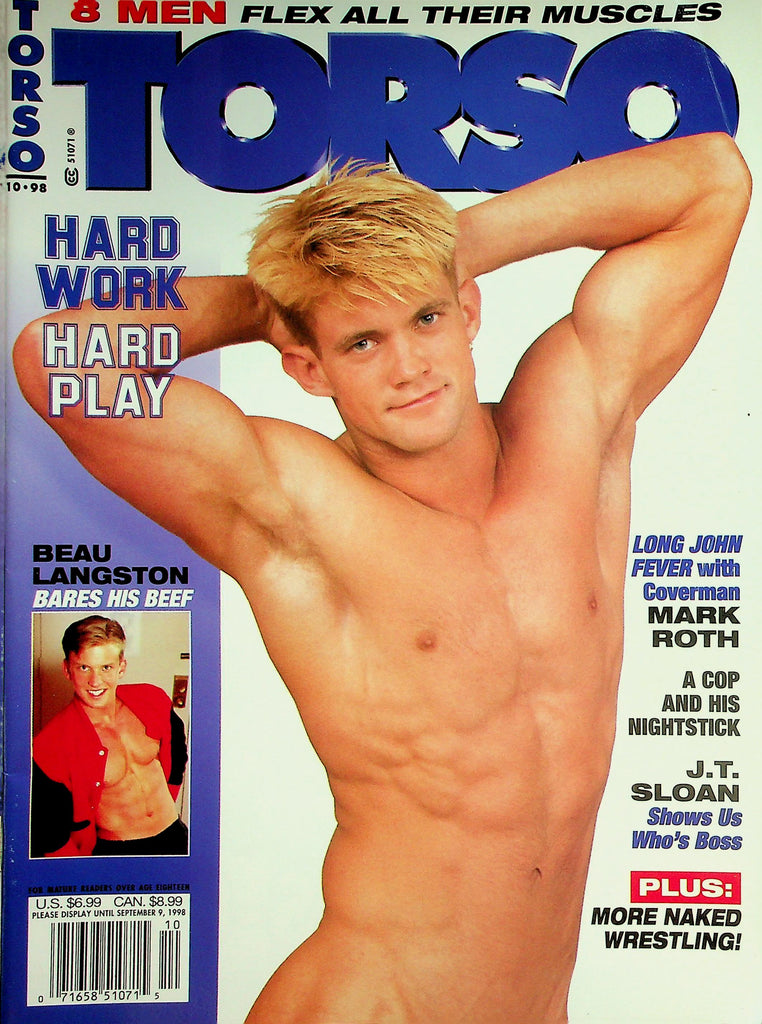 Torso Gay Magazine Hard Work Hard Play Cover Guy Mark Roth  October 1998     050326lmp