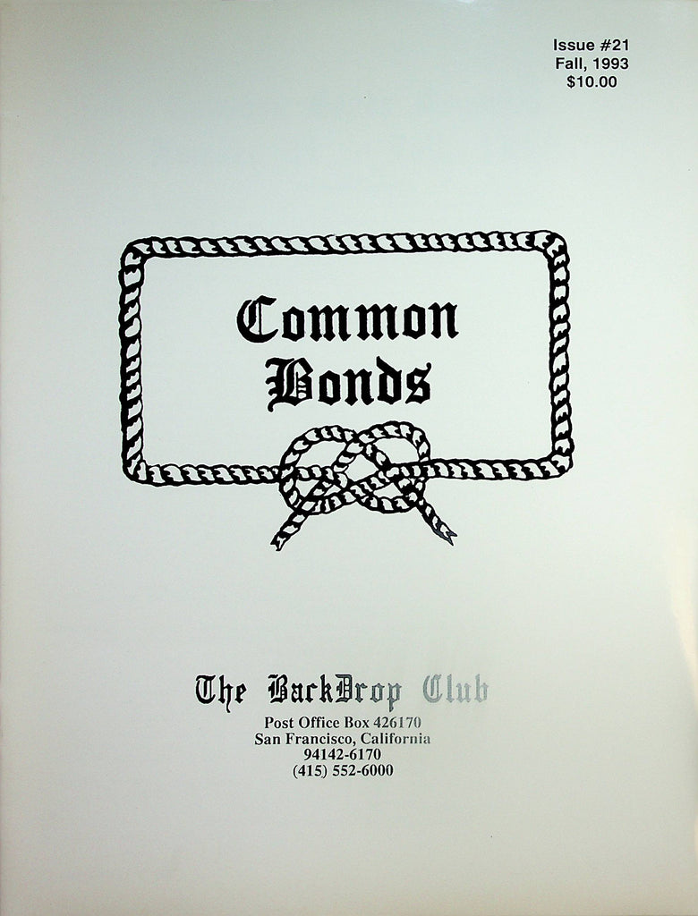 Common Bonds Magazine  The Back Drop Club  #21  Fall 1993    012025lm-p