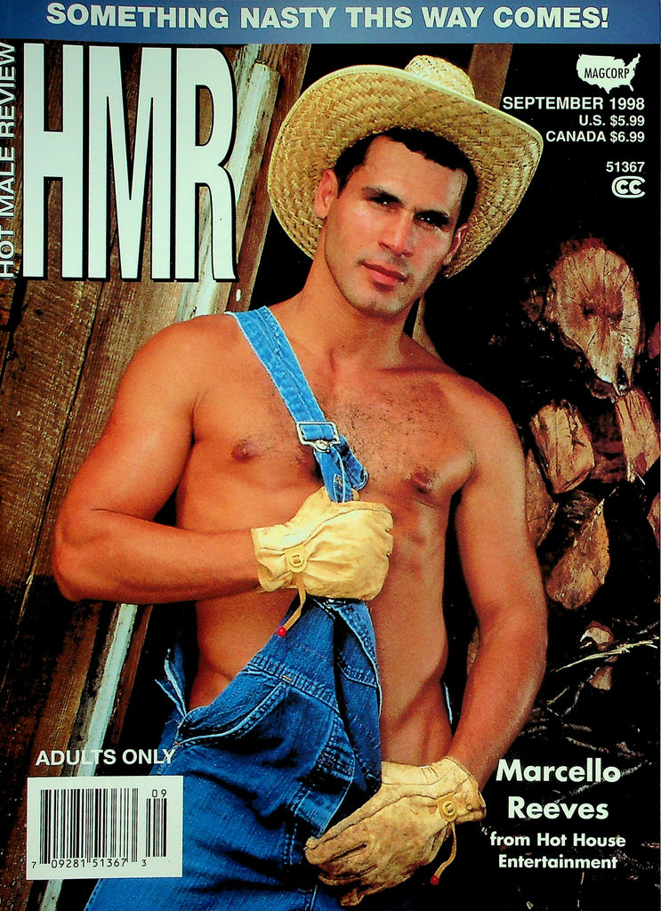HMR Hot Male Review Gay Magazine   Cover Guy Marcello Reeves September 1998    Magcorp  041626lmp