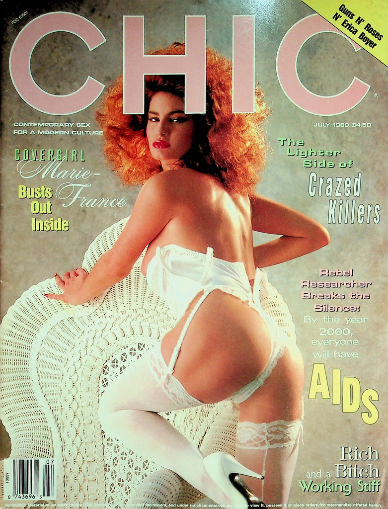 Chic Magazine  Covergirl Marie France / Janette Littledove  July 1989      032726lmp