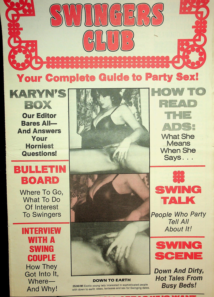 Swingers Club Party Sex Guide Adult Contact Newspaper  Karyn's Box  1980's January 1985    090726lmp-GSC