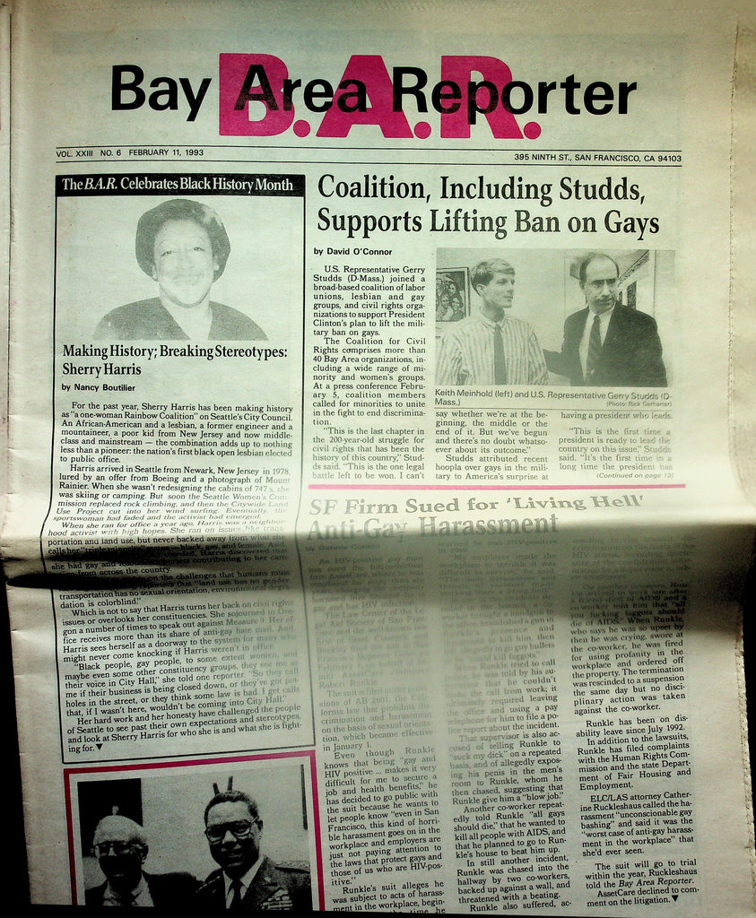 Bay Area Report Gay Interest Newspaper #6  February 11, 1993  San Francisco CA.   120425lmp