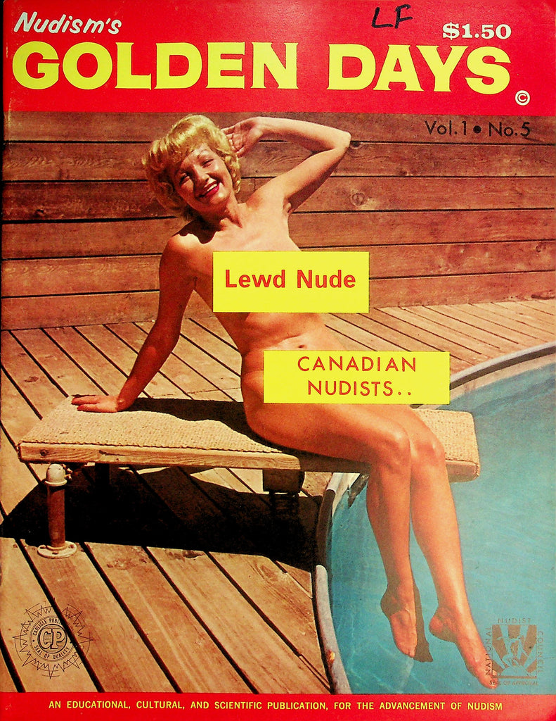 Nudism's Golden Days Magazine  Lewd Nude / Canadian Nudists  vol.1 #5 1960's  1960's    071026lmp-GSC