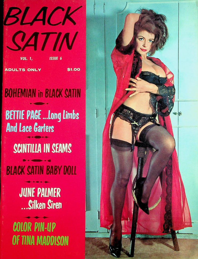 Black Satin Magazine  Bettie Page / June Palmer...Silken Siren  vol.1 #6 1963  091926lmp-GSC