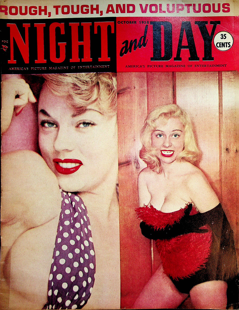 Night and Day Over-Sized Vintage Magazine  Covergirls Maria Stinger and Joy Harmon  October 1958   042923lm-p