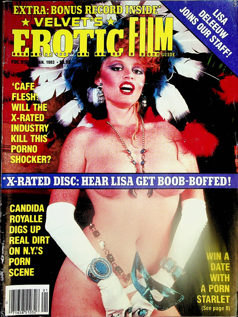 Velvet's Erotic Film Guide Magazine Lisa DeLeeuw  w/record  January 1983     071124lm-p2