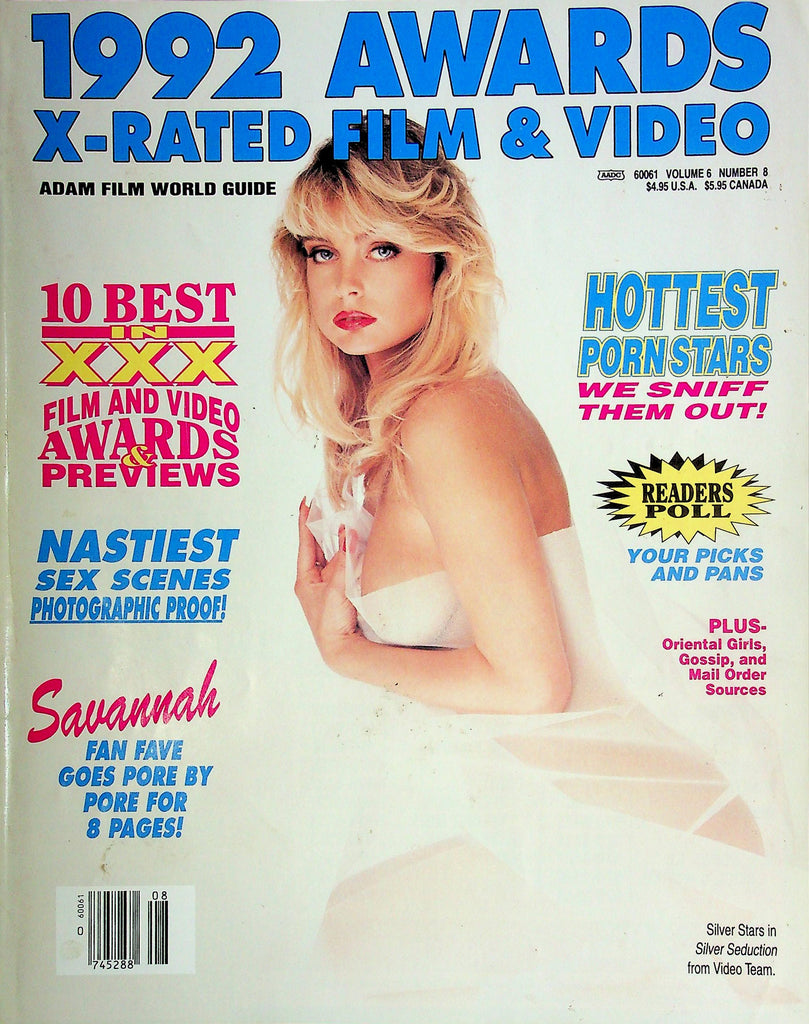 Adam Film World Guide 1992 Awards X-Rated Film & Video Magazine Vol.6 No.8 022025RP2