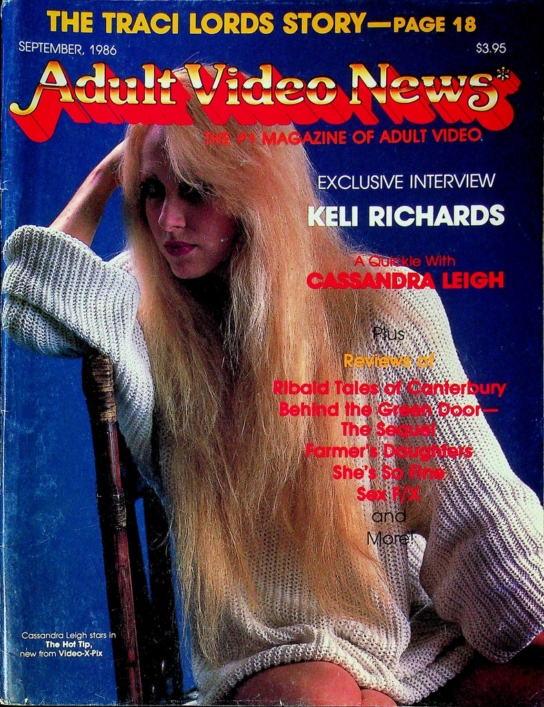 Adult Video News Men's Magazine Ft. Keli Richards September 1986 052225RP