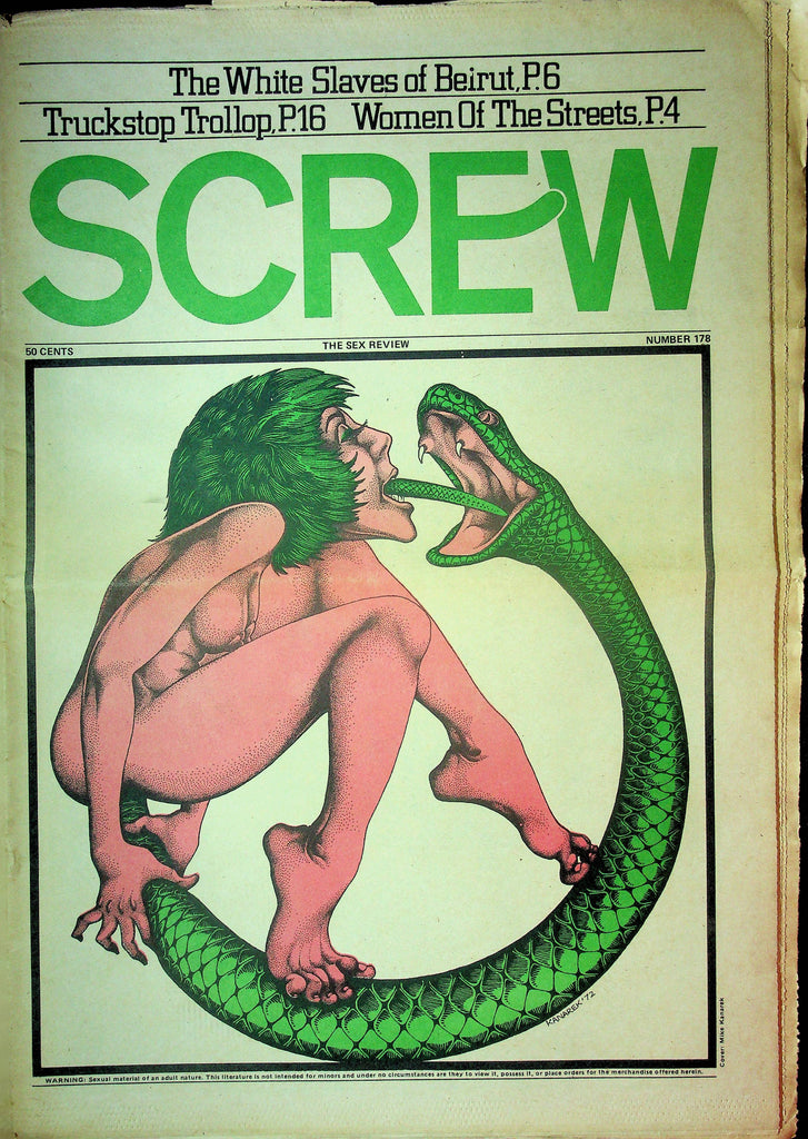 Screw Men's Newspaper Truckstop Trollop No.178 July 31 1972 061124OSRP