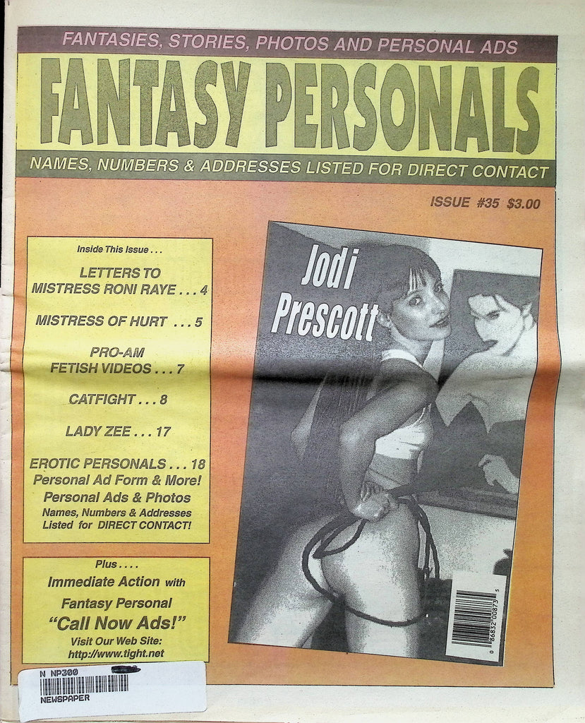 Fantasy Personals Issue 35 1990s Jodi Prescott Adult Newspaper Magazine-101424AMA