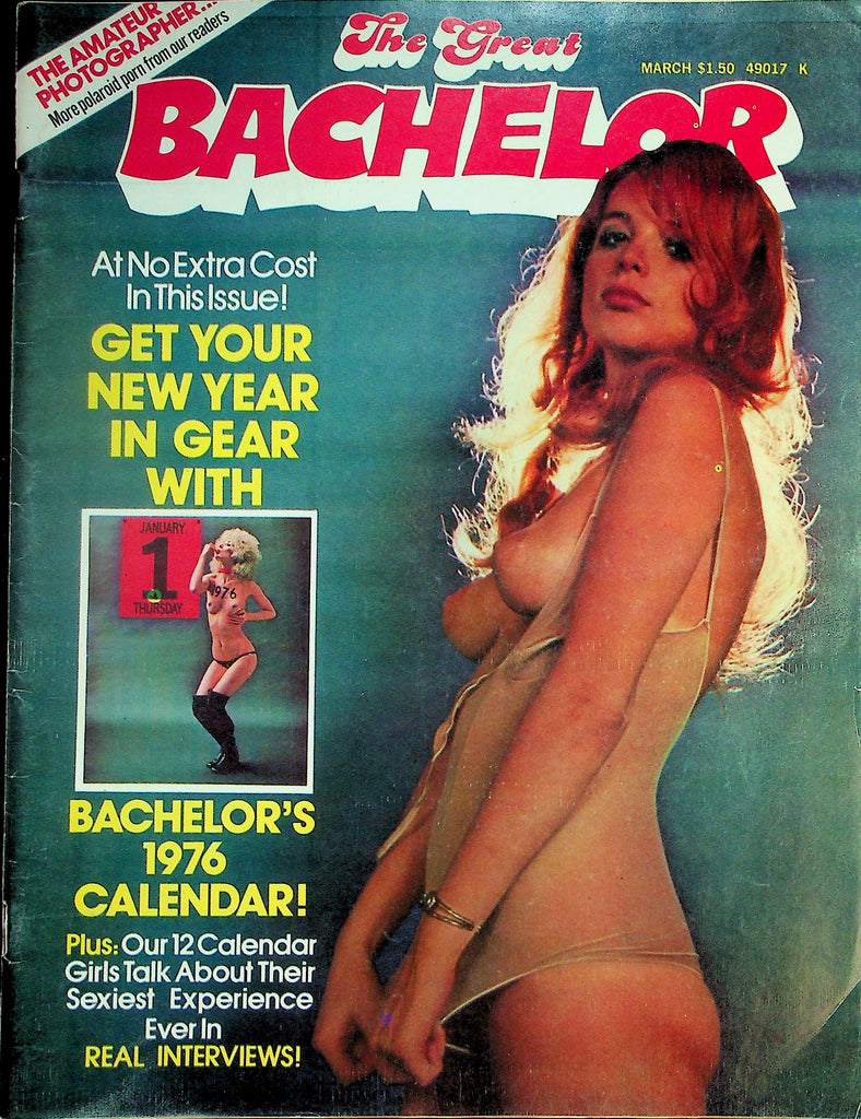 The Great Bachelor Magazine  1976 Calendar  w/12 Sexy Girls!  March 1976  102126lmp-GSC