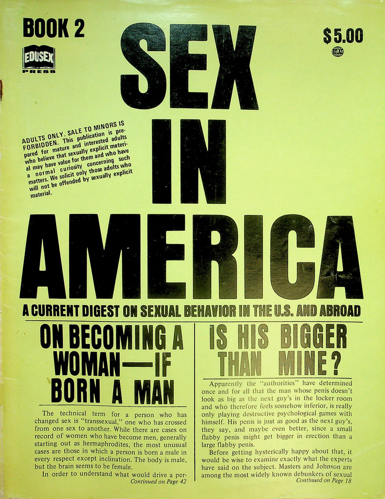 Sex In America Magazine  Current Digest On Sexual Behavior In The U.S. and Abroad  #2  052526lmp-GSC