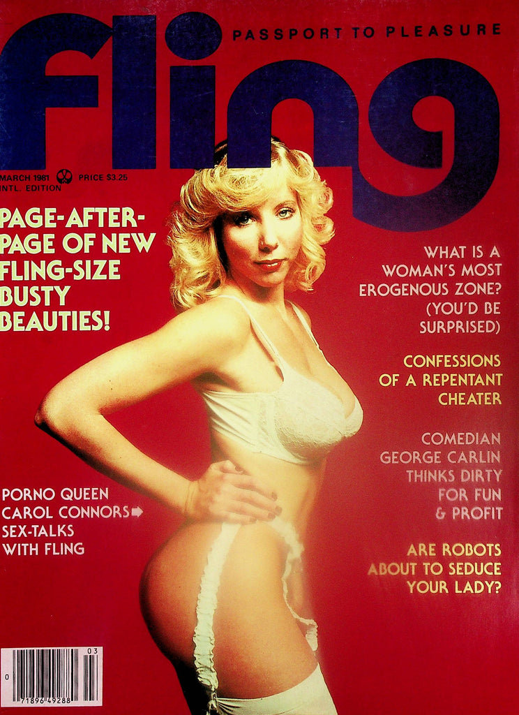 Fling Busty Magazine Covergirl Carol Connors / Fling Girl Toni   March 1981    103025lm-p