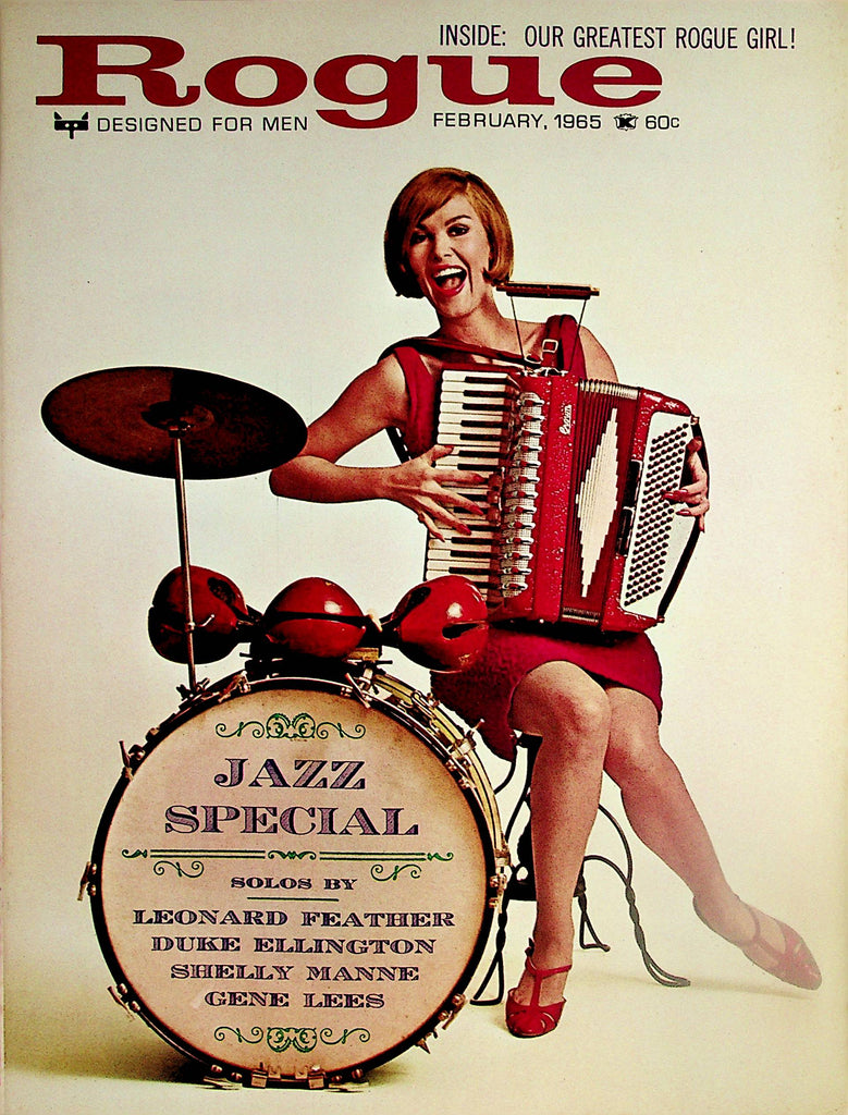 Rogue Vintage Magazine   Jazz Special / Centerfold Rogue Girl Monica Jordan    February 1965   011224lm-p