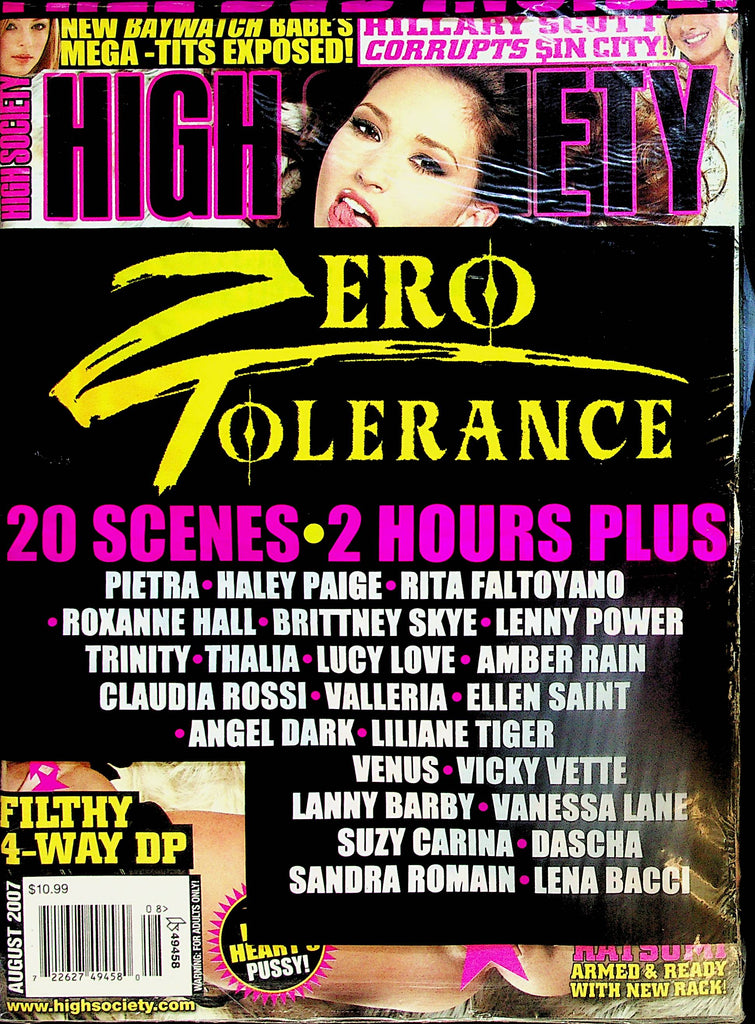 High Society Magazine  Lucy Love, Trinity, Claudia Rossi and More!  w/DVD   August 2007  New     051424lm-p2
