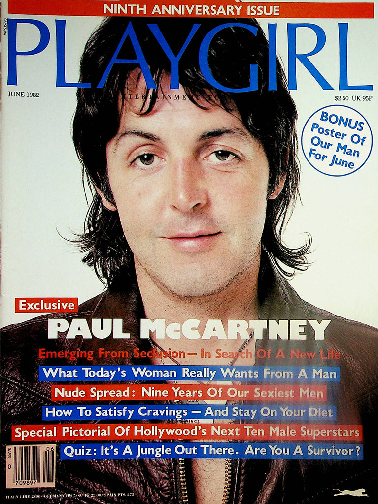 Playgirl Magazine Exclusive Paul McCartney  w/ Poster  9th Anniversary Issue June 1982   031025lm-p2