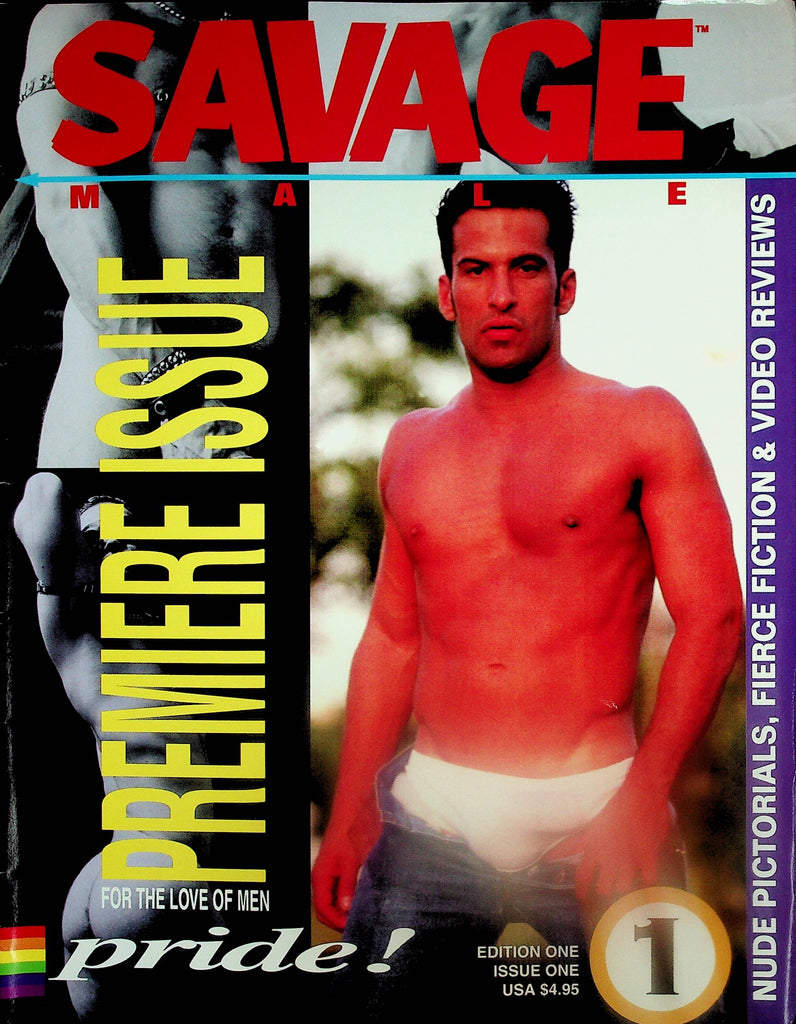 Savage Male Gay Magazine  Premiere Issue!  Cover Guy Rich Fury #1  1993   072425lm-p