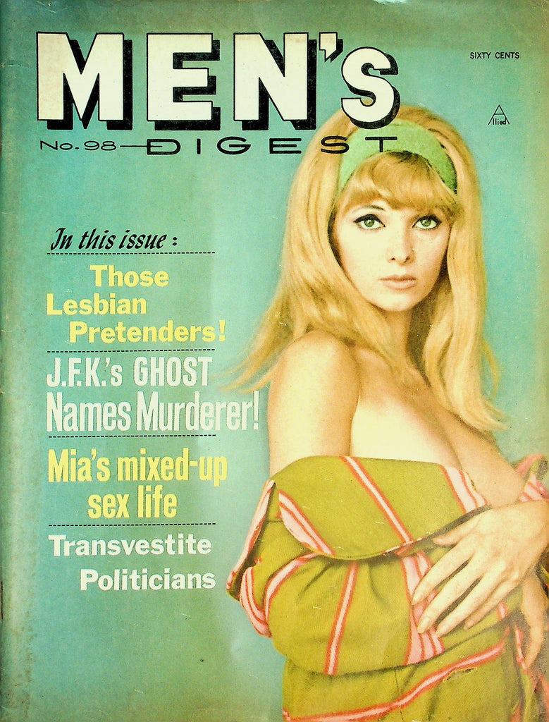 Men's Digest Magazine  Covergirl Cindy Neal / Mia's Mixed-Up Sex Life  #98 January 1969   020326lmp